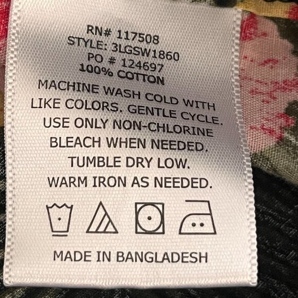 Vintage Levis Shirt Mens XL Black Red Floral Flamingo All Over Print Button Dn - Picture 12 of 13